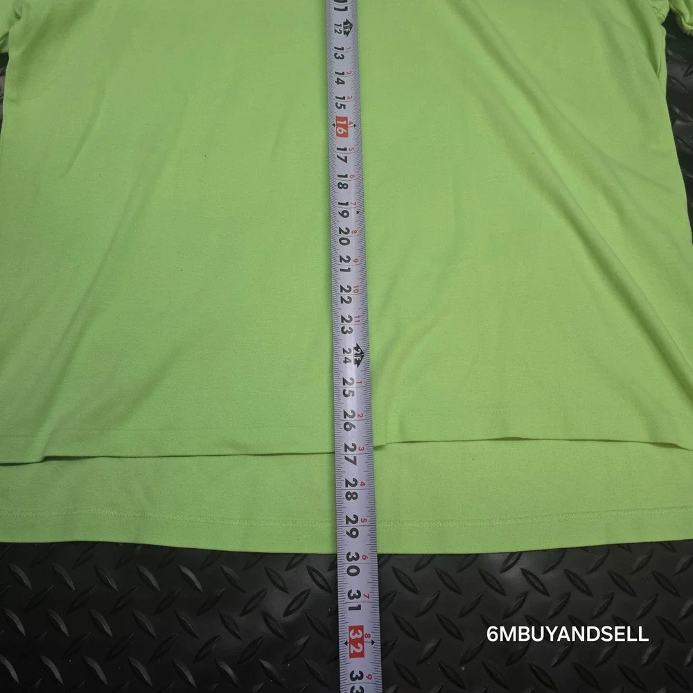 Polo Ralph Lauren Mens Large Lime Green Short Sleeve Pique Cotton Polo Shirt